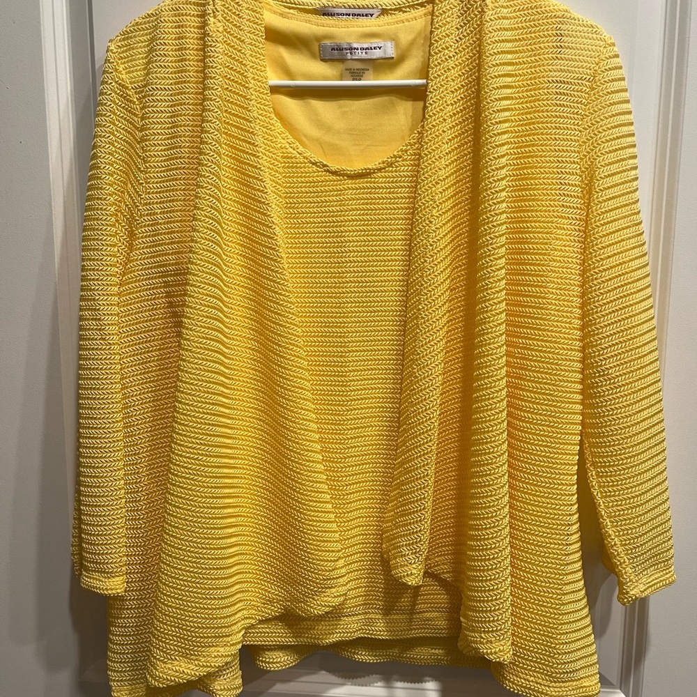 Allison Daley 2p Set Sleeveless Top Matching Cardigan Ladies Size S P Ye…